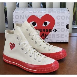 Converse X Comme des Garçons Play Chuck 70 Hi Canvas A01794C Pristine Sz 9 Men's